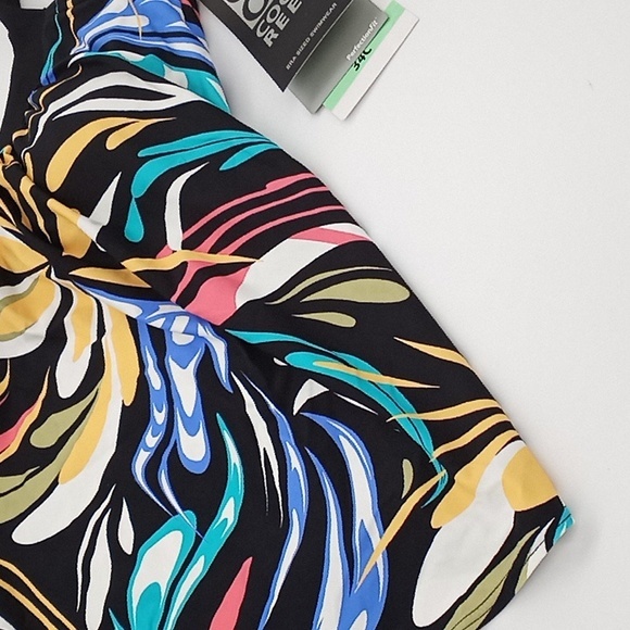 Coco Reef Retro Swirl‎ Ultra Fit Bra-Sized Underwire Tankini Swim Top Black 34C - Picture 4 of 11